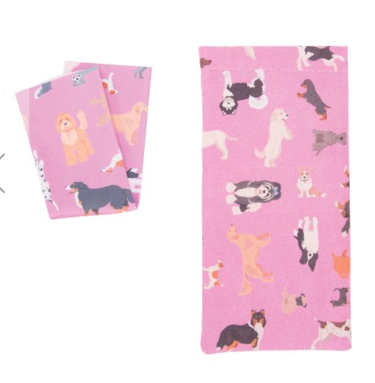 The Dog Collection Snap Shut Glasses Case and Cleaning Cloth