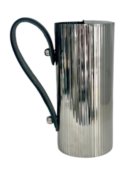Fluted Jug with Black Leather Handle