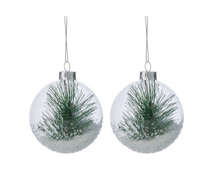 Set of 2 Glass Snowdome