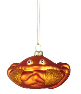 Crabby Glass Ornament