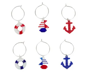 Ahoy Set of 6 Wine Charms