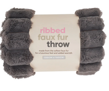 Load image into Gallery viewer, Ribbed Fur Throw
