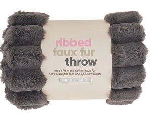 Ribbed Fur Throw