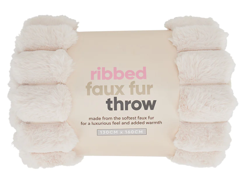 Ribbed Fur Throw