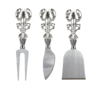 Set of 3 Maine Stainless Steel Cheese Knives