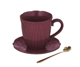 Petals Mug, Saucer, Spoon Gift Set