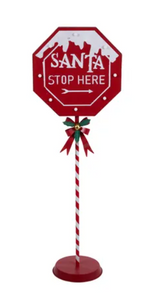 Santa Sop Here LED Metal Sign