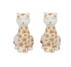 Cissy Set of 2 Ceramic Cat Salt And Pepper Shakers