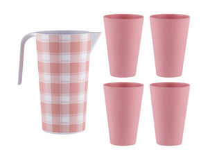 Delilah Jug and 4 Tumbler Set: Various Colours Available