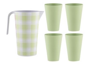 Delilah Jug and 4 Tumbler Set: Various Colours Available