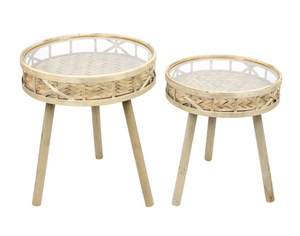 Bamboo Side Tables: 2 Sizes Available