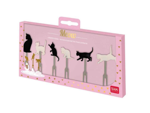 Meow:- Set of 6 Aperitif Forks