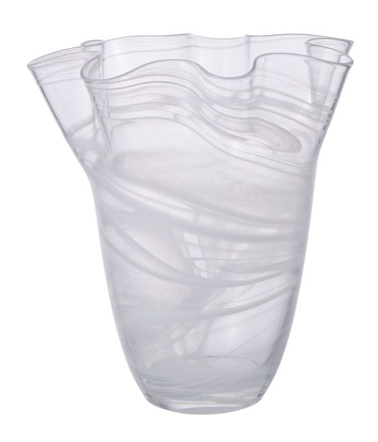 Wavy Vase with Marble Effect